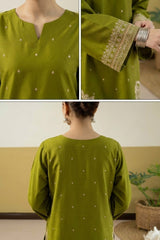 Umzy Lawn Dress – 2PC Embroidered Shirt & Statement Printed Trouser