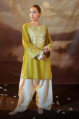 Umzy Lawn 2PC Premium Embroidered Kurta & Contrast Trouser