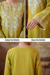 Umzy Lawn 2PC Premium Embroidered Kurta & Contrast Trouser