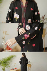 Umzy Lawn Dress 2PC Embroidered Shirt & Statement Printed Trouser