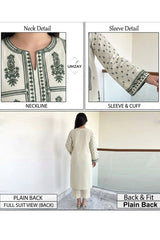 Umzy Lawn 2PC Suit White – Stylish Embroidered Shirt & Trouser (Unstitched)