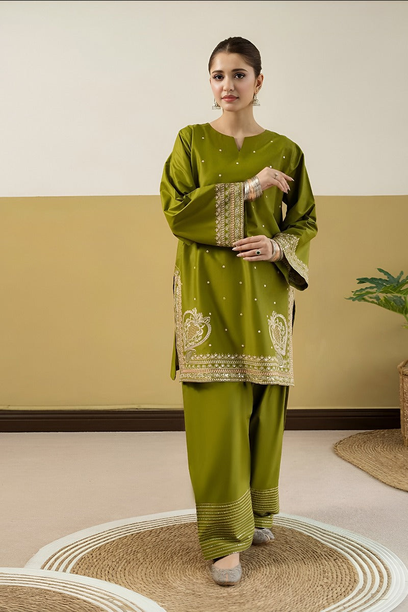 Umzy Lawn Dress – 2PC Embroidered Shirt & Statement Printed Trouser