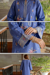 Umzy Rust Lawn Unstitched Suit 2PC Embroidered Shirt & Trendy Trouser