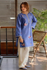 Umzy Rust Lawn Unstitched Suit 2PC Embroidered Shirt & Trendy Trouser